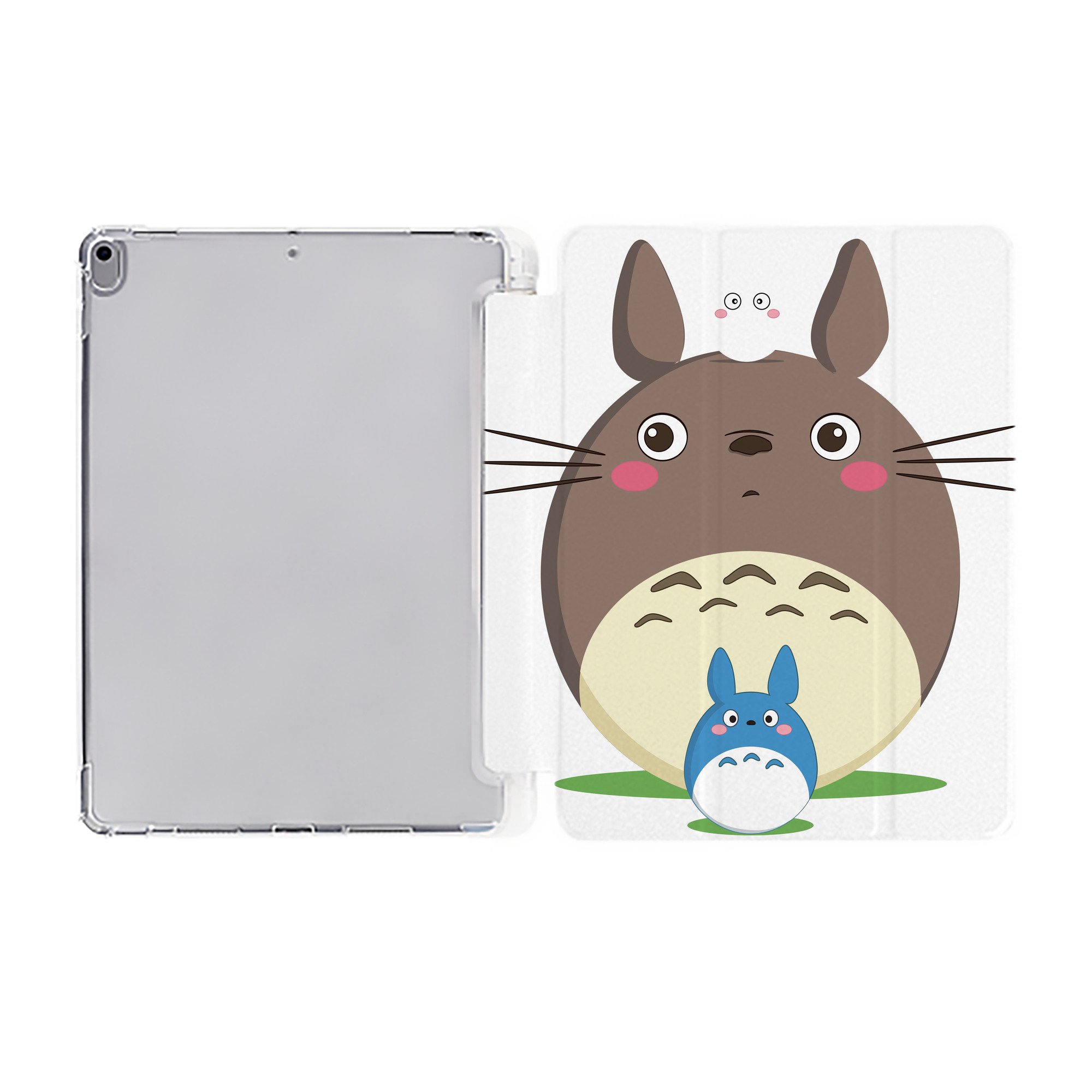 （画像用） となりのトトロ 草壁メイ 草壁サツキ My Neighbor Totoro Satsuki Kusakabe Mei Kusakabe IPad ケース ペン収納付き 三つ折りスタンド PUレザー×シリコン 対応機種9.5/10.5/10.9インチ